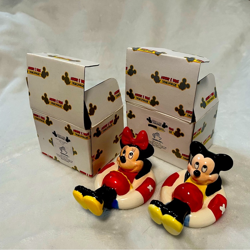 Vintage Disney Minnie and Mickey Mouse Wall Hooks/Figurines, Designware/Applause